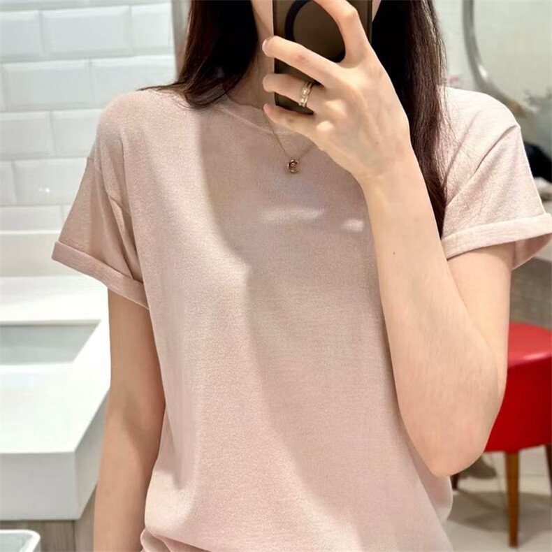 短袖t恤女2025新款夏季薄款宽松显瘦打底上衣小衫图片