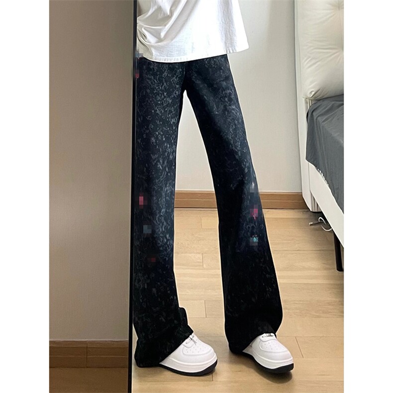 春装高品质扎染刺绣工艺弯刀卫裤男重磅复古垂感休闲运动裤阔腿裤,男装休闲裤,电商A486
