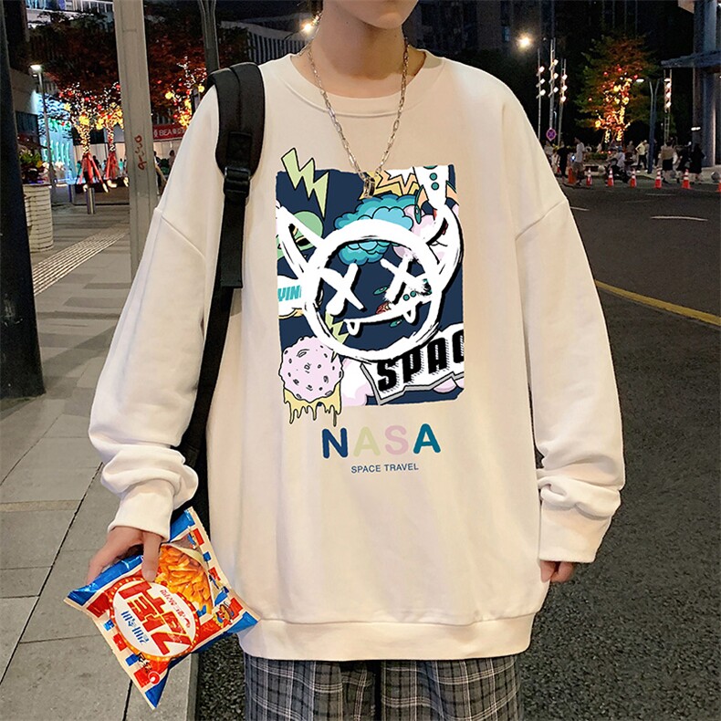 S6275-P28秋季圆领卫衣男大码韩版宽松长袖外套,男装卫衣,电商A040
