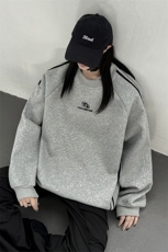 秋装新品美式三条杆织带重磅情侣卫衣外套上衣男女G1090P48，女装短外套，电商A339