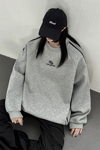 秋装新品 美式三条杆织带重磅情侣卫衣外套上衣男女 G1090 P48图片
