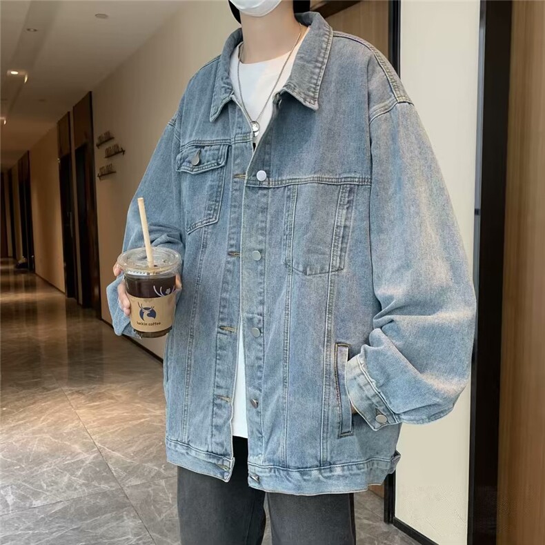 牛仔外套男宽松ins百搭潮牌情侣衣服J1174P58,男装夹克,星座1116-2