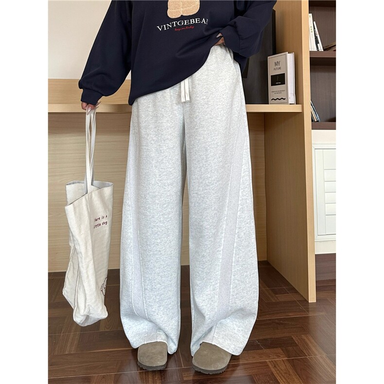 美式斜切弯刀休闲裤男秋季宽松垂感裤子cleanfit显腿长运动裤，女装休闲裤，星座1210-1