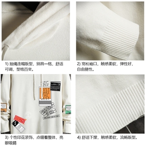 LM68121-P58 加绒款-P68 连帽毛衣男大码带帽针织衫男毛线衣 网格图片