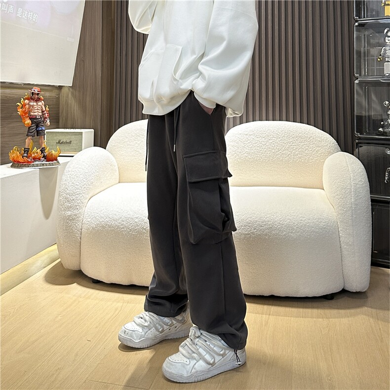秋款大口袋工装休闲裤直筒阔腿裤212-2-DY70-P55控68,男装休闲裤,星座808A-1