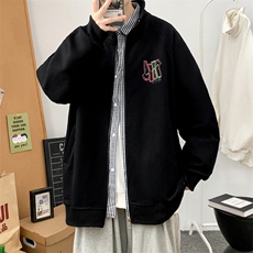 Y9903P48港风外景秋季立领开衫卫衣新款百搭休闲宽松学生潮流，男装卫衣，电商A026-1