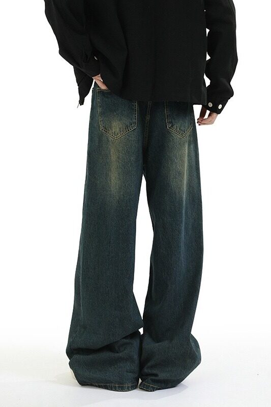 25春美式复古做旧水洗牛仔裤直筒宽松阔腿裤百搭休闲裤子X15P45,男装休闲裤,电商D256-2(原A064-2)