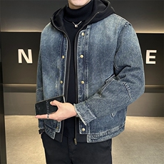 标50白鸭绒假两件牛仔面料羽绒服男宽松版B317-Y789-P258，男装羽绒服，电商B317