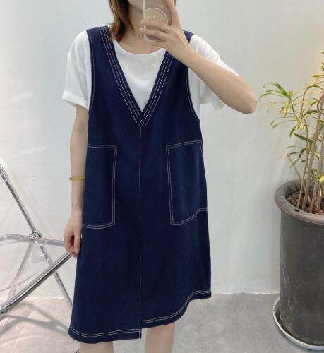 【现货】假两件套连衣裙，女装连衣裙，麦丝尚