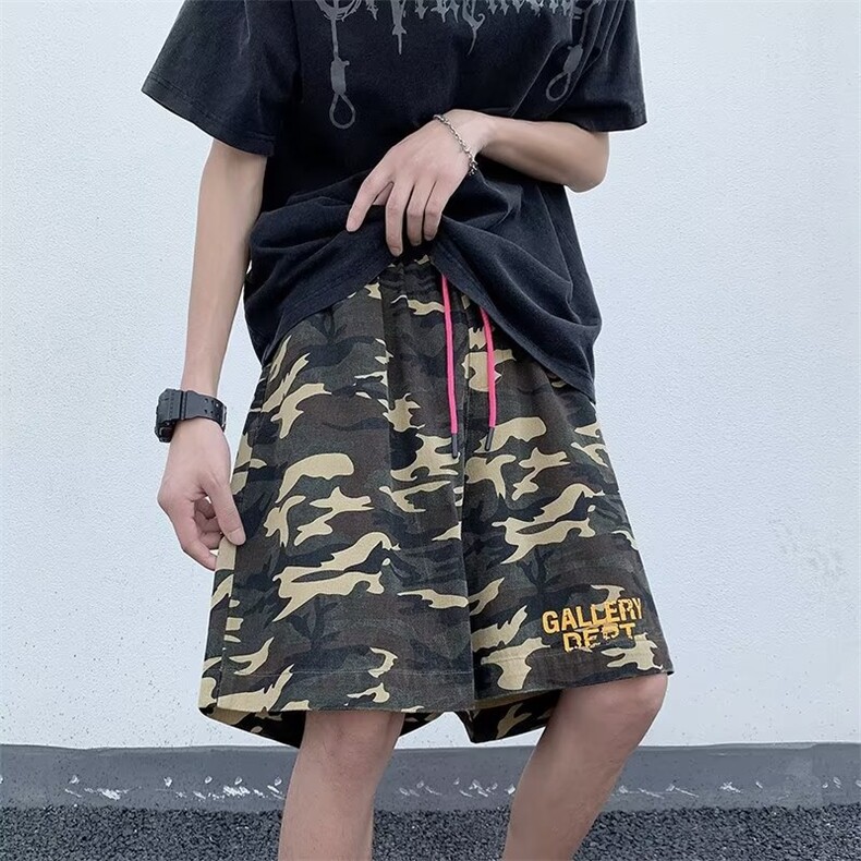 迷彩休闲裤宽松型五分裤时尚潮牌百搭直筒男夏季潮青春运动裤,男装休闲裤,星座716-2