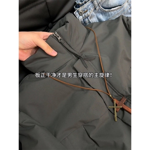 现货美式高街休闲夹克冬季立领纯色三防户外工装加厚棉服外套图片