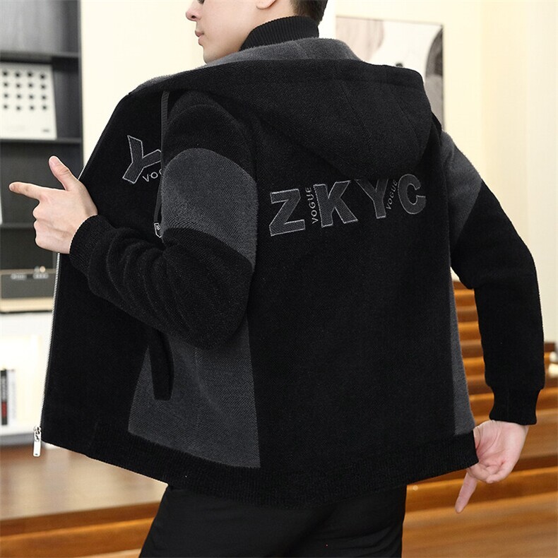 秋冬新款男士连帽休闲毛呢大衣短款夹克外套上衣男D15P155控238,男装毛呢大衣,电商B226-2（原B217-2）