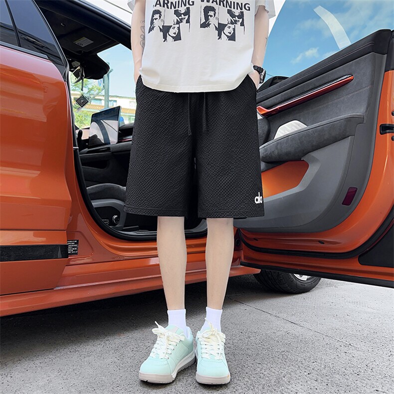 刺绣泡泡纱薄款夏季短裤直筒休闲裤五分裤子A266-GBXGZM121-P166,男装牛仔裤,电商A266