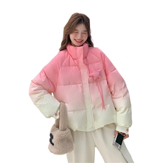 粉色短款渐变羽绒服女小个子2025冬装新款加厚白鸭绒超好看外套，女装羽绒服，2C218