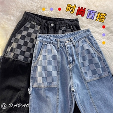 港风潮牌宽松舒适新款青春流行潮牌牛仔长裤B299-XK132-P55限68，男装牛仔裤，电商A061-1