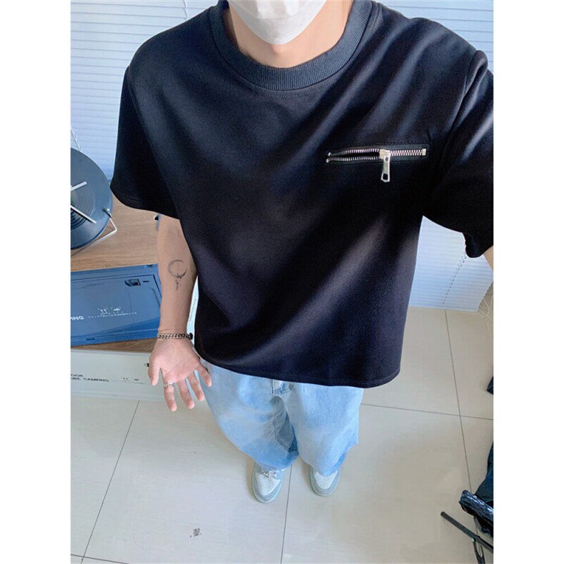 【现货自制】凉感纯色短袖T恤男夏季半拉链立领polo衫T06022TP35，男装Polo衫，星座1004（原星座815-3）