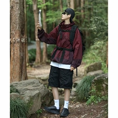 轻薄透气连帽防晒衣男夏季美式复古潮牌设计感小众撞色防晒服外套，男装夹克，星座716-4