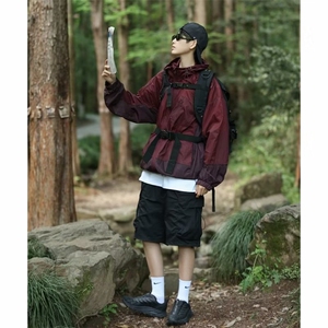 轻薄透气连帽防晒衣男夏季美式复古潮牌设计感小众撞色防晒服外套图片