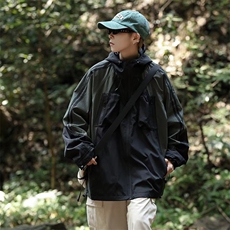户外冲锋衣外套男春秋日系潮牌防风防水拼色登山工装夹克W82，男装夹克，星座1116A-1（原606A）