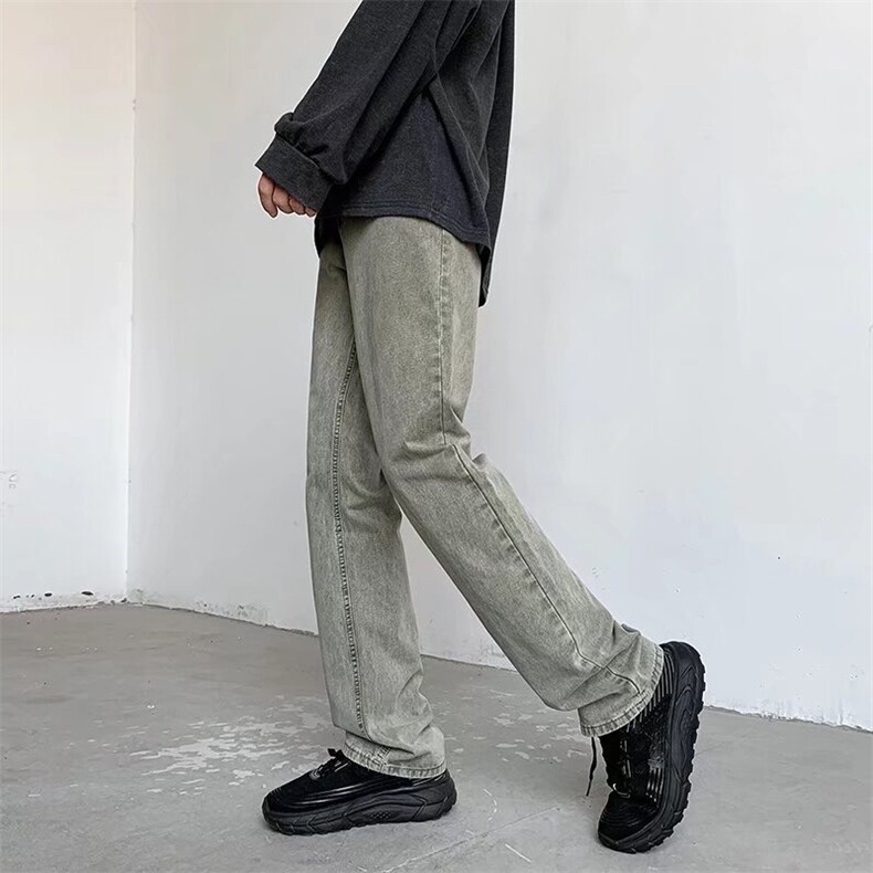 美式复古街头水洗做旧直筒牛仔裤宽松休闲S2313-P60,男装牛仔裤,星座1109-3