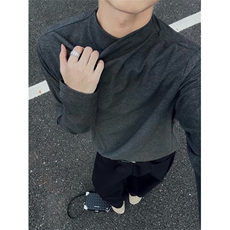 自拍图，XZ1005-1-TTH633-P48-秋冬打底设计感T恤，男装T恤，星座1005-1