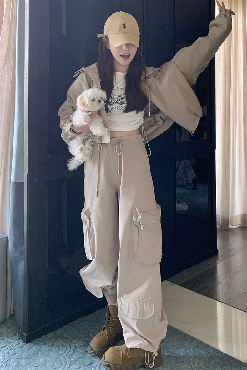 cleanfit可爱女孩爱户外/防晒冲锋衣短裤吊带,女装短外套,纯色衣恋