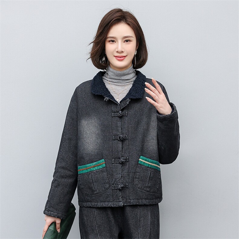 时尚百搭女装短外套 显瘦修身牛仔夹克 舒适保暖秋冬季新款上衣图片