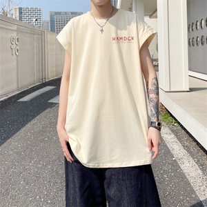 图案已注册夏新款创意印花宽松背心男潮运动坎肩无袖T恤B065/P25图片