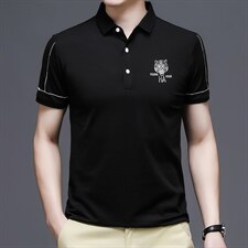 polo衫男夏季新品免烫翻领短袖t恤男高级感商务休闲半袖体恤P56，男装T恤，钱塘6003A(原)4033A