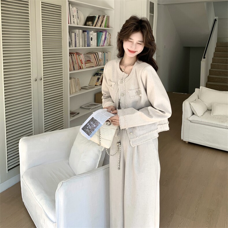 26新品法式小香风毛边套装2C236-9015-P185-K298,女装套装/套裙,2C236