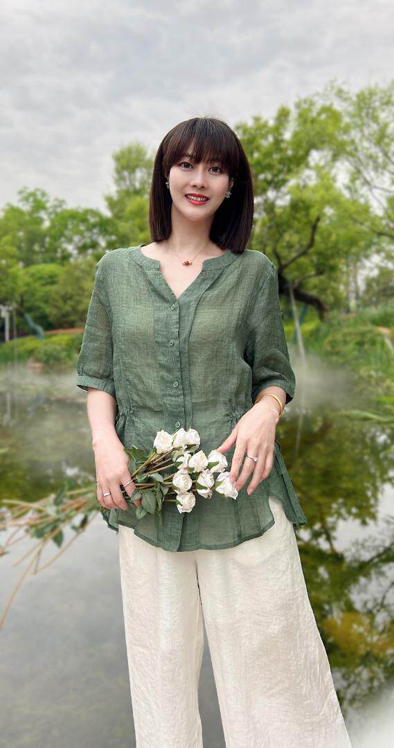 纯苎连衣裙小衫裤子裙子衬衣 时尚风 风淑女风休闲风，女装连衣裙，川哲