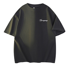 音得物210克现货宽松纯棉美式潮牌印花落肩袖纯棉T恤AT21132，男装T恤，电商A443