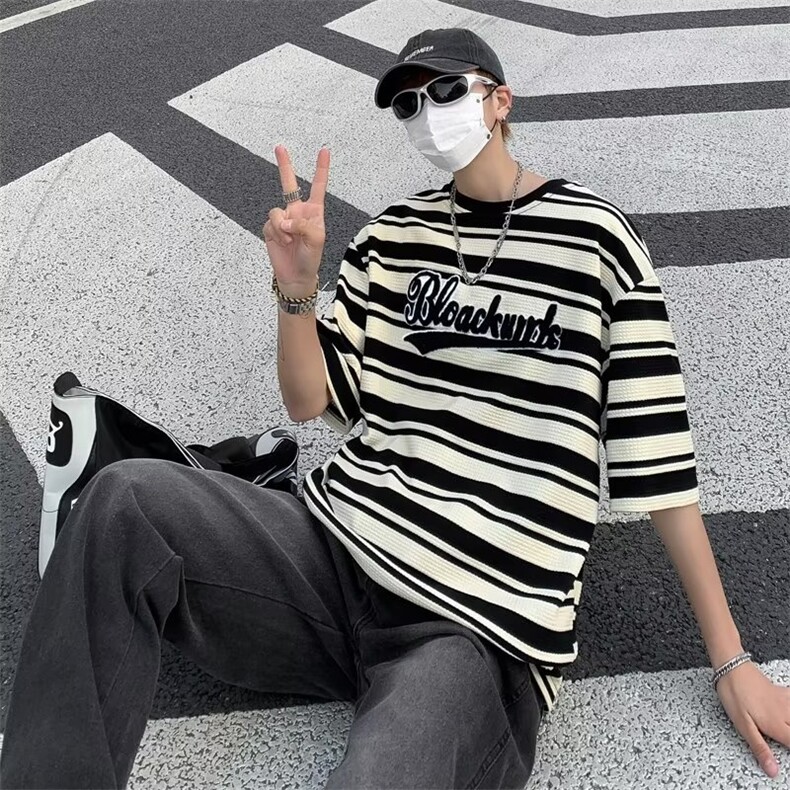 城市风貌T恤五分袖ins时尚潮牌青春流行潮文艺气质男圆领夏季,男装T恤,星座716-2