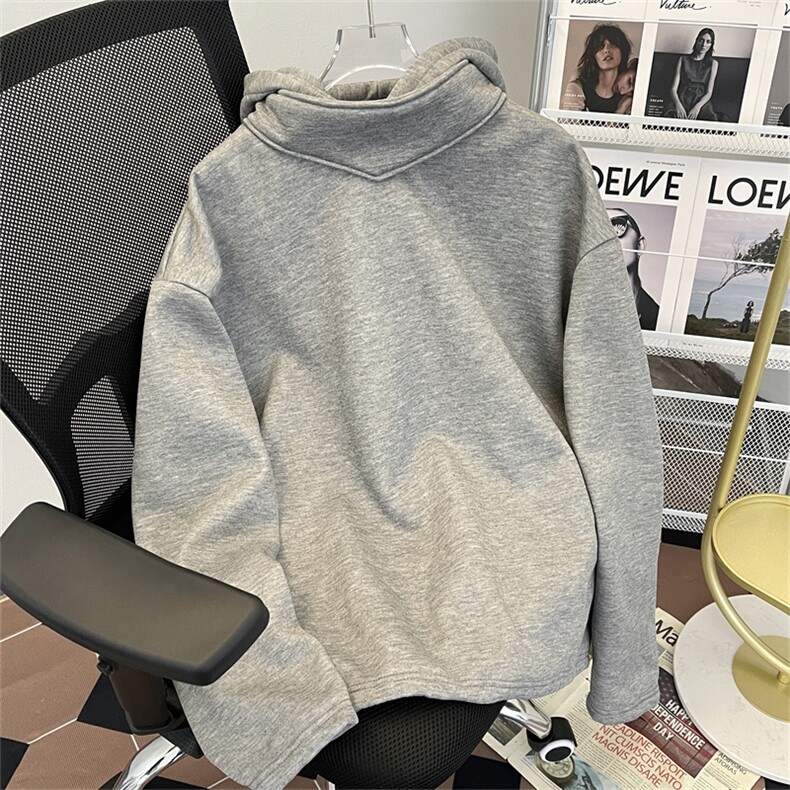 加厚加绒冬款男连帽套头卫衣设计感纽扣休闲保暖外套WY109P50,男装卫衣,星座1013-1