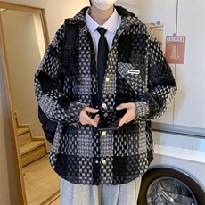 单排扣新款翻领潮流长袖青春流行夹克格子标准男外穿WT126p60，男装夹克，星座1013