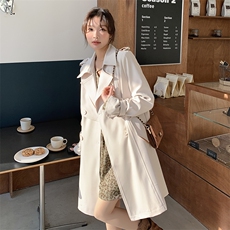 气质中长款风衣外套1C045-6002P165K258，女装风衣，红龙果