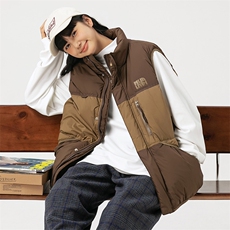 2026冬季新款男日系潮牌立领白鸭绒羽绒服马甲加厚外套YR26-F199，男装羽绒服，电商A101（原外27）