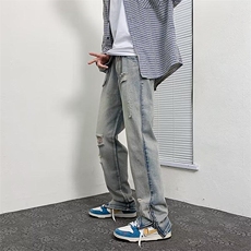 长裤简约男潮流慵懒潮牛仔裤原宿百搭青春流行夏季KK012-P40，男装牛仔裤，星座911-3