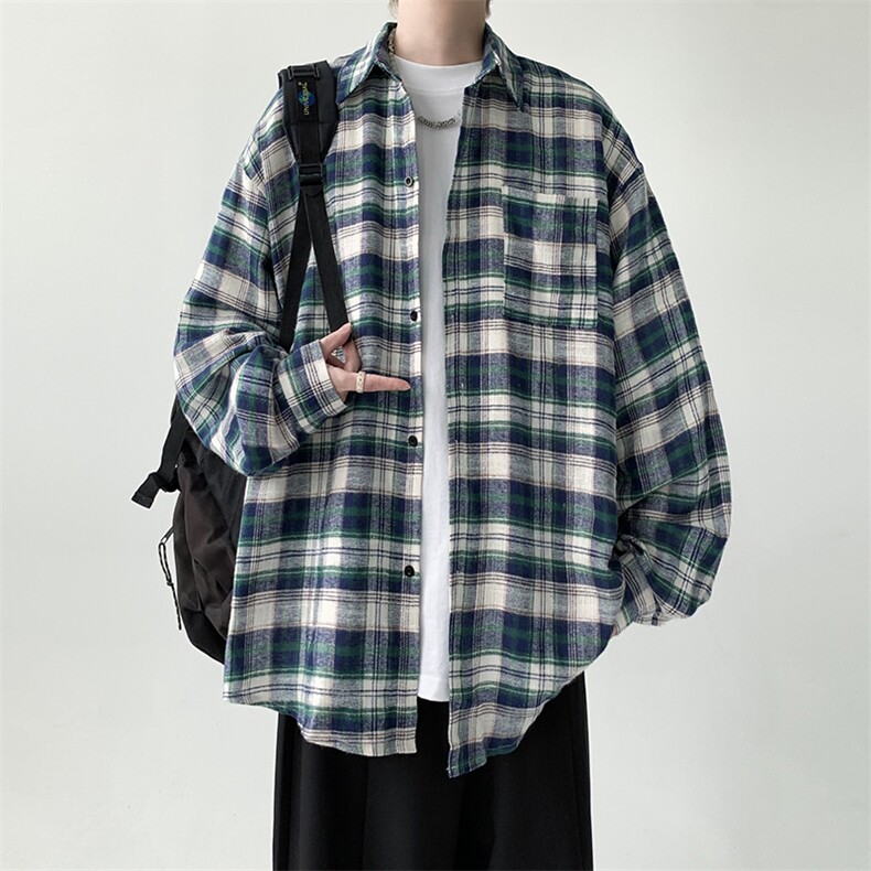 现货宽松格子衬衫男KD611-P4568,男装衬衫,电商D312-1