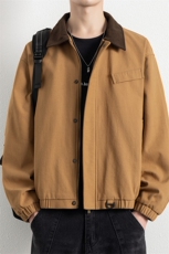 2025新款现货纯棉夹克男宽松翻领上衣外套DSA157B-J2560-P86，男装夹克，电商A157B