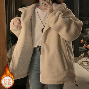 羊羔绒外套女200斤大码高级设计感减龄时尚炸街棉衣棉服C476-110图片