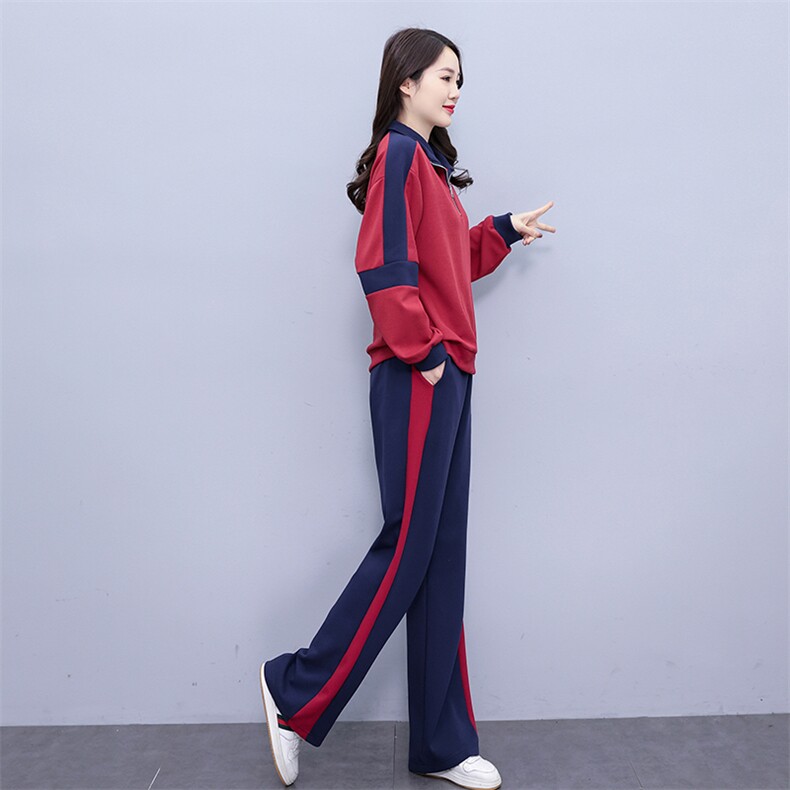 时尚春季女装休闲运动套装显瘦宽松舒适两件套百搭潮流设计,女装套装/套裙,凝聚力