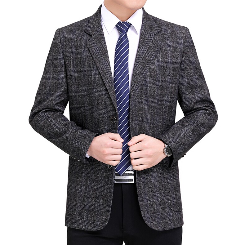 2023年春秋季中年男士西服纯色商务休闲外套爸爸装潮时尚男装,男装西服,电商B212（原钱塘6029）
