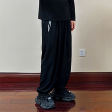 现货新款垂感褶皱宽松休闲长裤男直筒运动裤A351AK2444-P60控89，男装休闲裤，电商A351