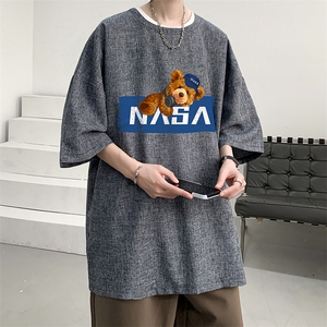风复古亚麻短袖男棉麻t恤男半袖 ZT71247-P35图片