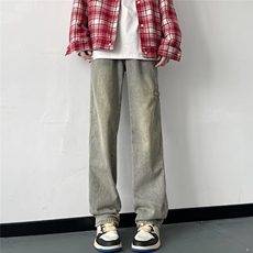 牛仔裤男潮牌高街美式高街阔腿裤子痞帅宽松阔腿裤sn119-P45，男装牛仔裤，星座1001-1