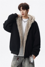 美式座山雕加绒加厚棉服男冬宽松连帽毛领棉衣外套MY18001，男装棉衣，电商B312