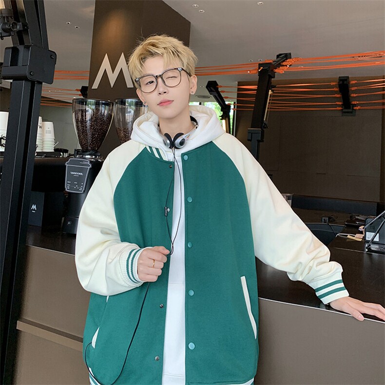 高品质夹克!重磅潮流休闲开始卫衣百搭拼色棒球服男BQ55088特p65,男装夹克,星座610B-1