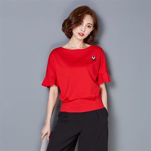 2021年夏季 短袖 套头 圆领 纯色 蝙蝠袖 简约 大气 雪纺衫,女装蕾丝衫/雪纺衫,安之芮娜