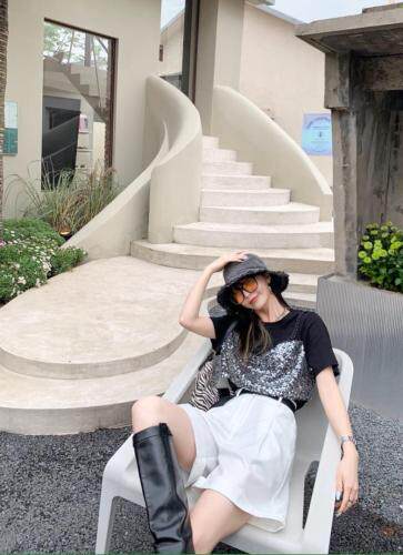 洋气亮片T百搭款，女装，Alissa Lin